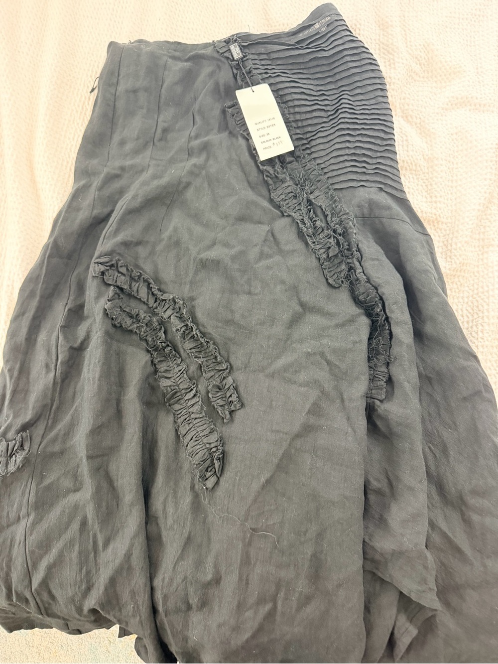 Ivan grundahl nwt Maxi Skirt with Ruffle Trim and Pintuck Waist